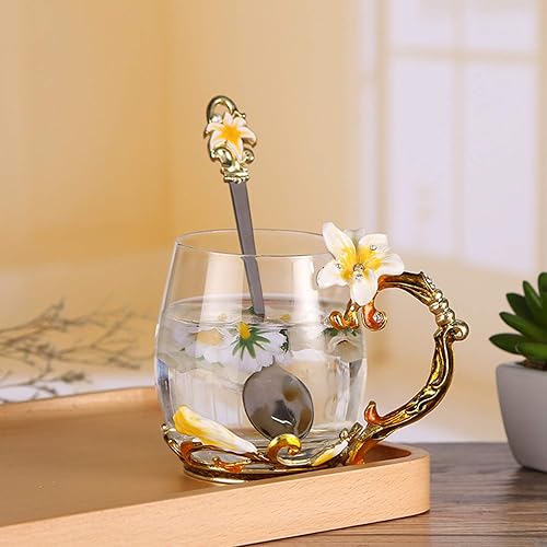 Miniatura 4 de Taza de té, Regalos para el Día de la Madre, Tazas de café, Taza de té de vidrio con flor de lirio, Ideas únicas de regalos personalizados para