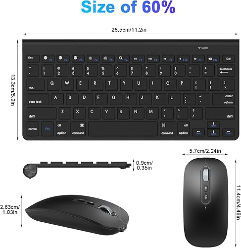 Miniatura 2 de cimetech Teclado y mouse Bluetooth para Mac, combo de teclado y mouse ultra delgado, teclado y mouse inalámbricos para Mac, MacBook ProAir, Mac