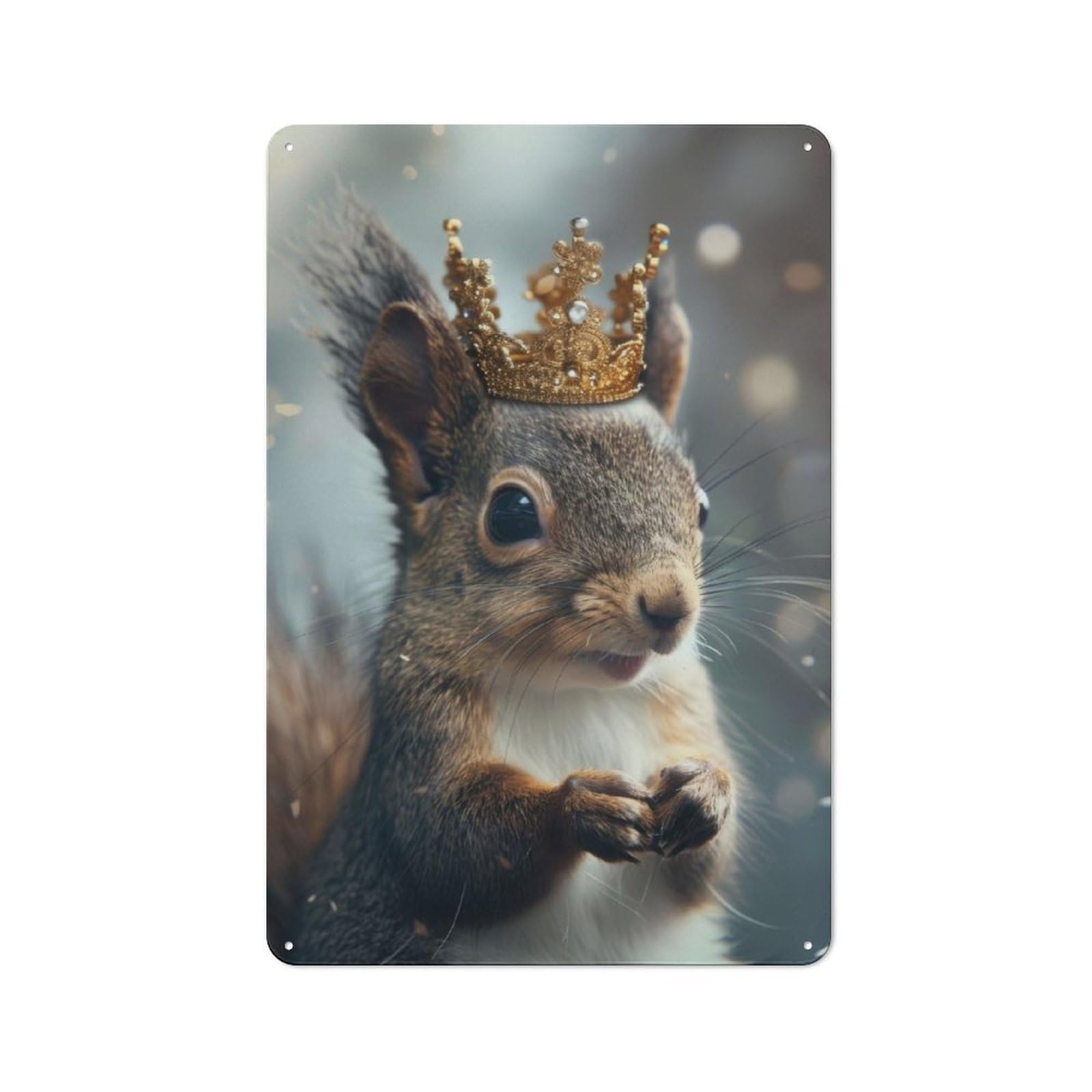 Junmoney Squirrel King Retro Metal Sign 30X20cm For Garden Room Or Summerhouse, For Garden Room Decor Fans