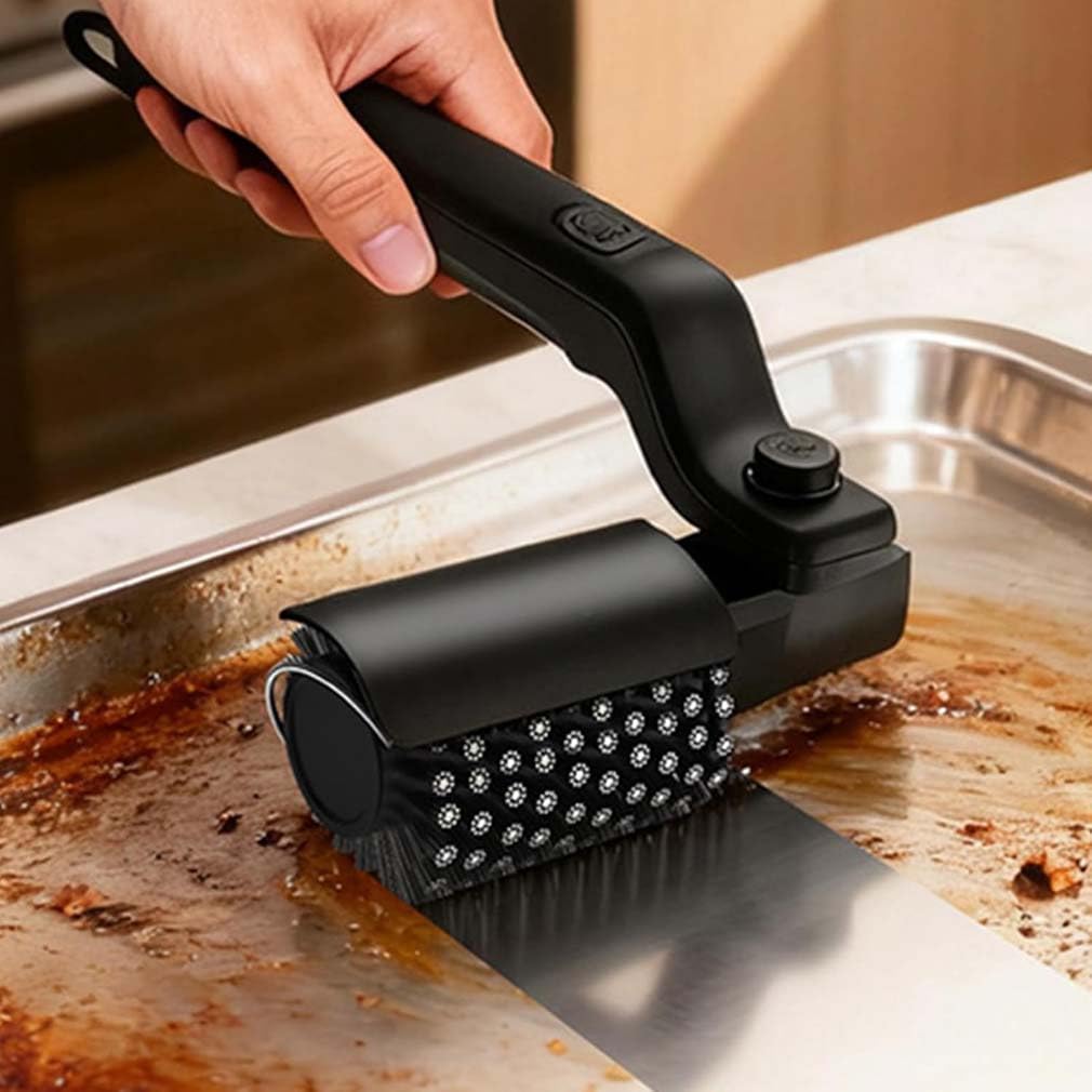 Kabelloser elektrischer Grillbürstenreiniger, Elektrische Grillbürste mit Verstellbarem Winkel, Elektrischer Grillreiniger Borstenfrei, Grillreiniger Schrubber, BBQ Powerbürste Zur Grillreinigung