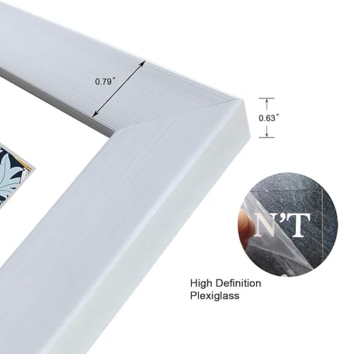 Vista 15 de Juego de 6 portarretratos de 5 x 7 con cristal real para fotos de 4 x 6 con paspartú o 5 x 7 sin paspartú, para pared o mesa, marcos de fotos