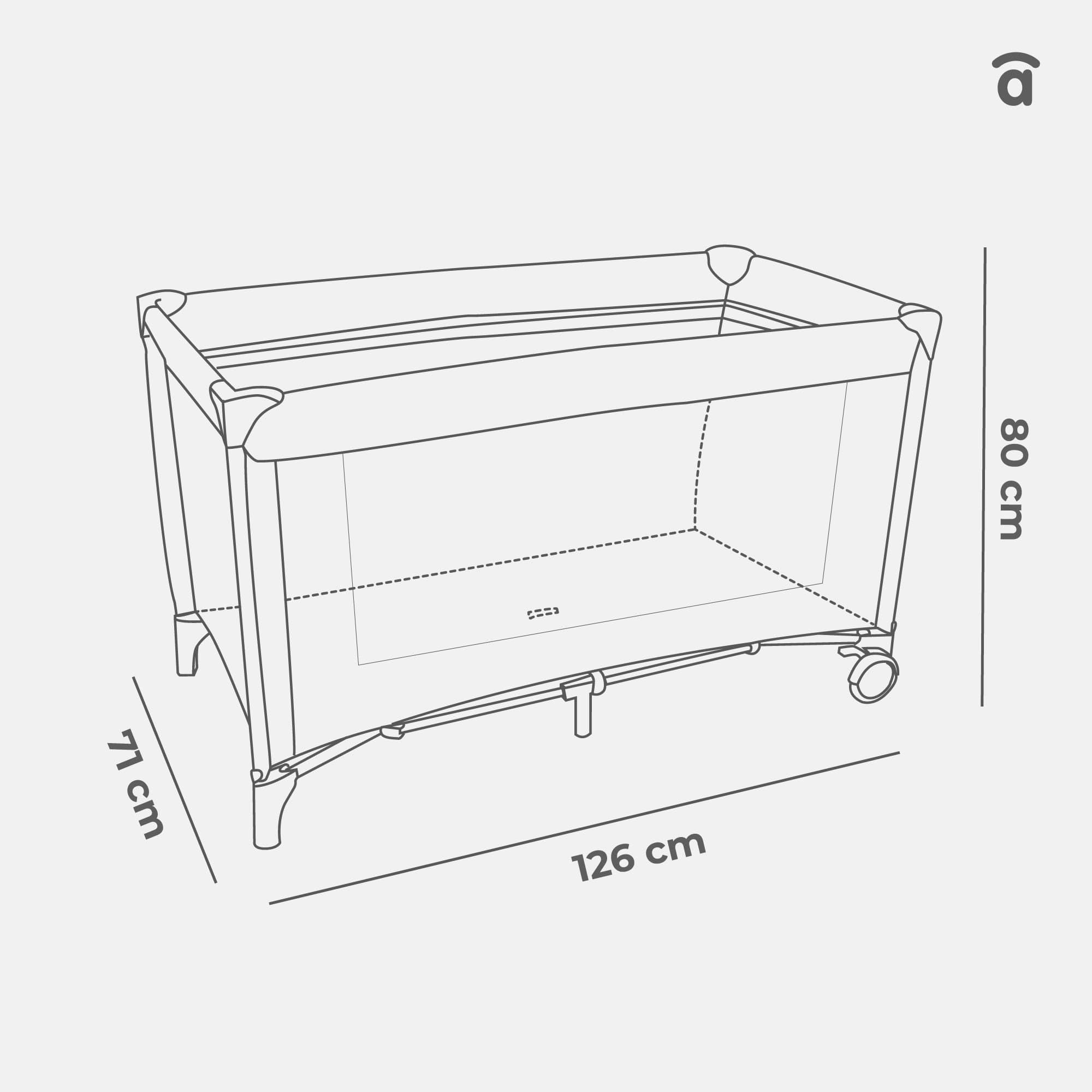 Asalvo Cuna de Viaje Bebé Plegable 0-3 Años (15 kg) | Cuna Portátil con Colchón, Bolsa y Ruedas con Freno | Parque Infantil Compacto Fácil de Transportar | Baleares Rosa