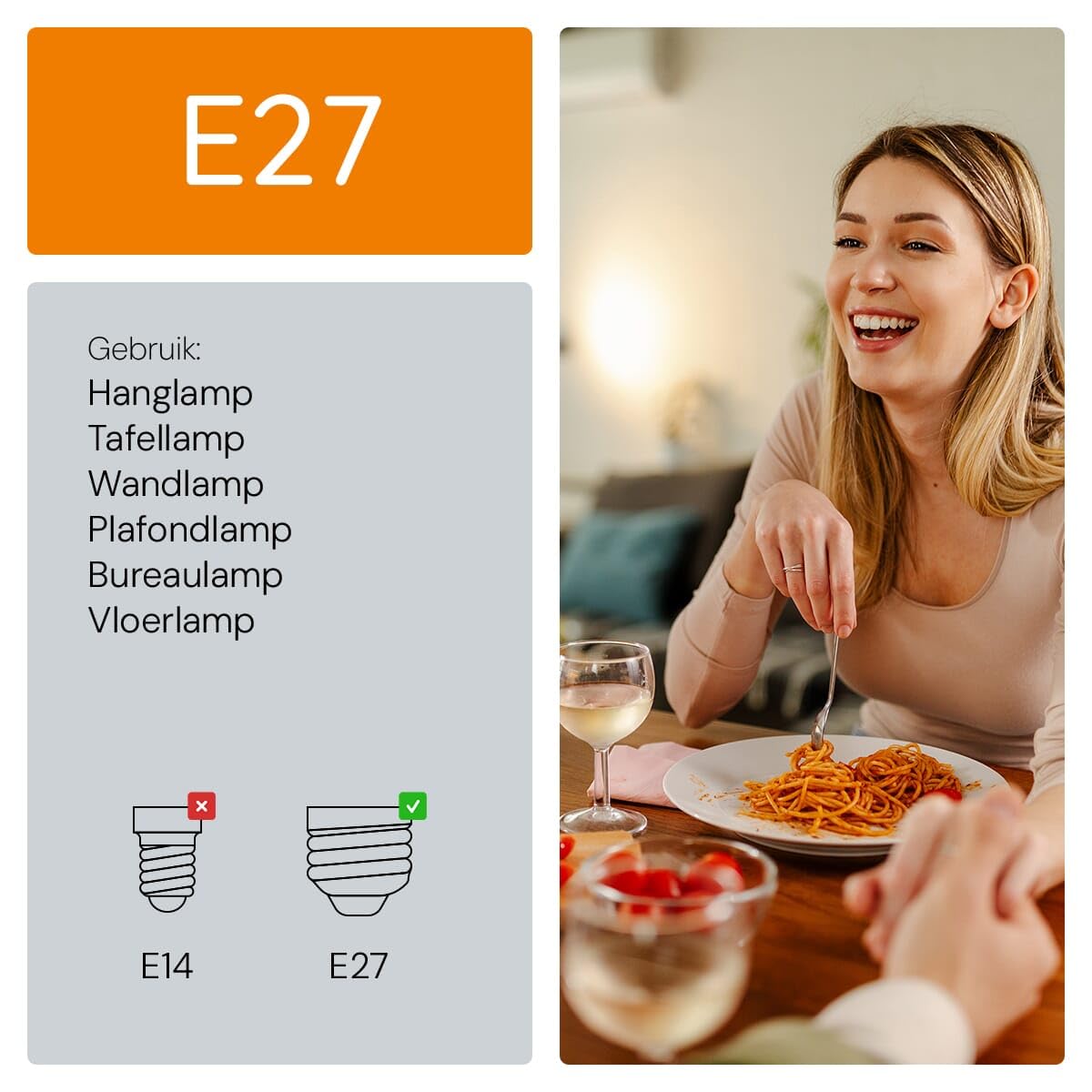 KOBI LED-Filamentlampe E27-11,5 W - 1521 lm - 3000 K Warmweiß - 230 V - Ø 60 mm - Für Wohnzimmer, Flur oder Deckenleuchten - 10 Stück