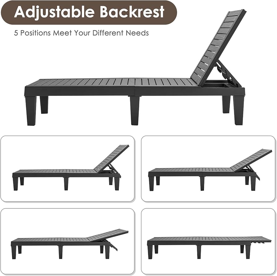 costway set of 2 patio folding chair recliner adjustable black