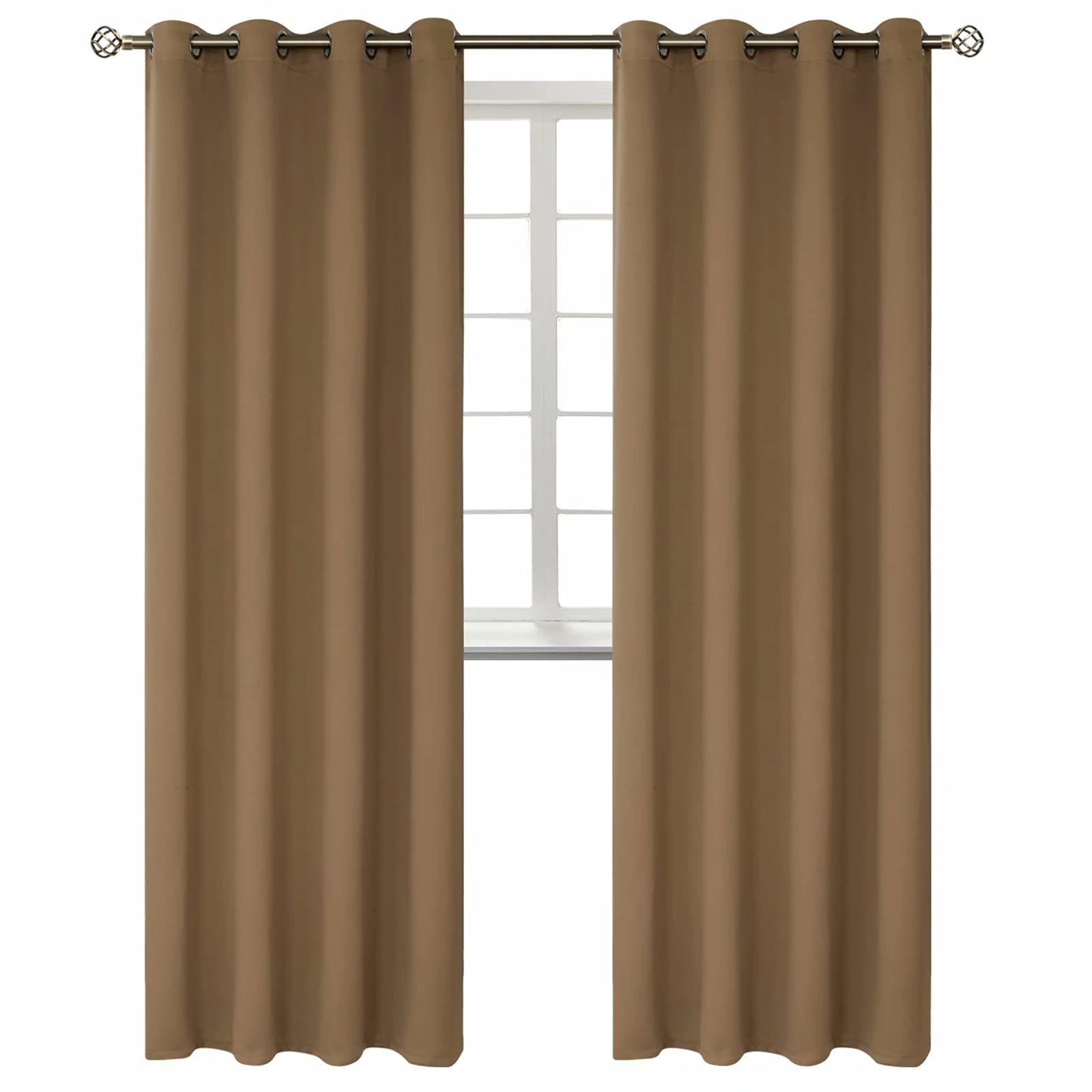 BGment Taupe Blackout Curtains for Living Room 95 Inch Long - 2 Panels