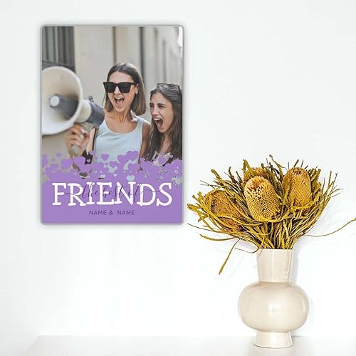Miniatura 2 de Marco de fotos personalizado personalizado The Best of Friends Placa de fotos púrpura