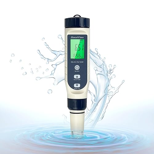 Medidor de temperatura digital 4 en 1 pH EC TDS para calidad del agua, probador de agua impermeable con retroiluminación para beber piscina, acuario