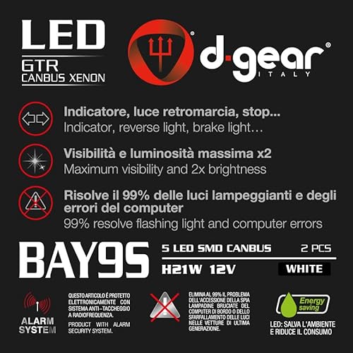 D-GEAR 1189208 Lampadina Canbus SMD 5 LED 12V