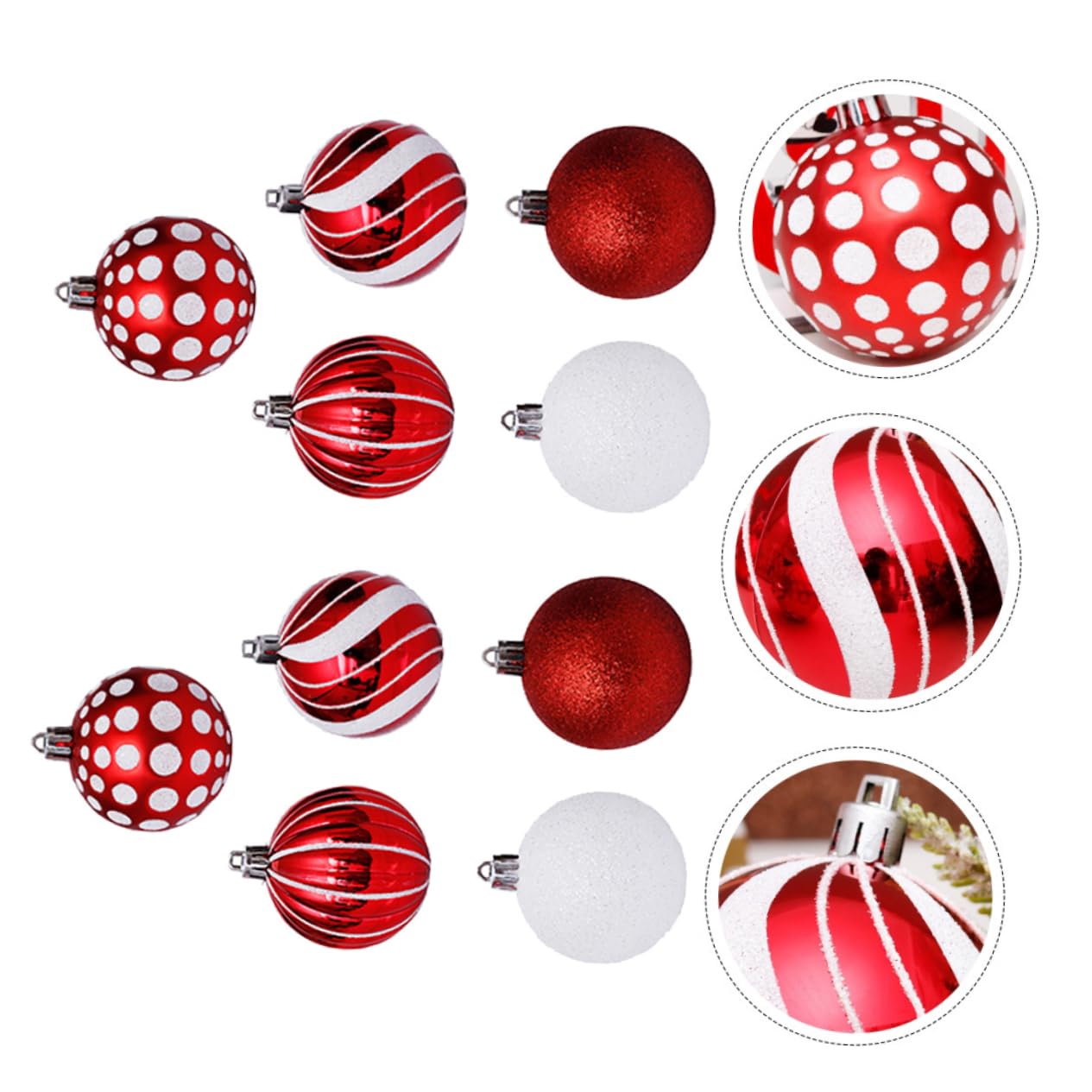 ABOOFAN 60 Pz Ciondolo Palla Di Natale Decorazioni Natalizie Da Appendere Addobbi Per L'albero Di Natale Decorazione Natalizia Decorazioni Per La Casa Di Natale Rosse Plastica Rosso