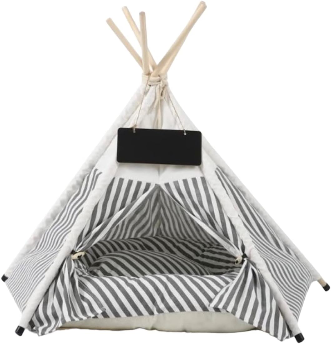Ukadou 36inch Pet Teepee with Fixator and Blackboard Dog
