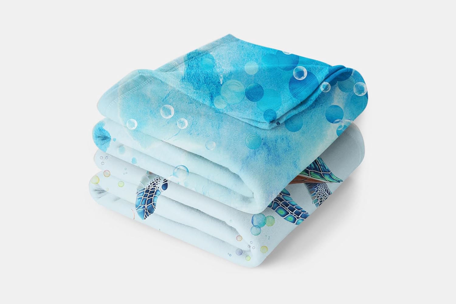 JAWO Sea Turtle Blanket Coastal Throw Cozy Beach and Nautical Sea Turtles Blanket Sea Animal Starfish Turtle Blankets Throws Gifts for Kids and Adults 50" x 60", Teal - Image 7