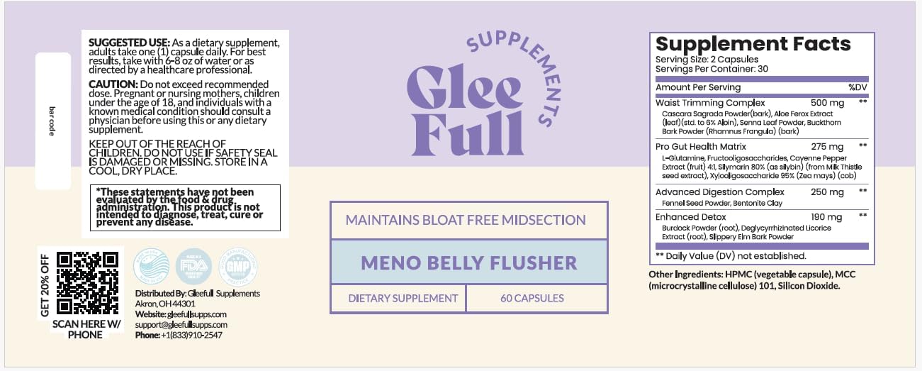 Gleefull Meno Belly Flusher - Menopause Supplements For Wome... 4 Gleefull Meno Belly Flusher - Menopause Supplements For Wome...