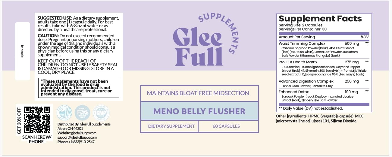 GleeFull Meno Belly Flusher - Menopause Supplements for Women - Hormone Balance for Weight Loss - Supports Digestion to Maintain Healthy Metabolism — Amazon image 6