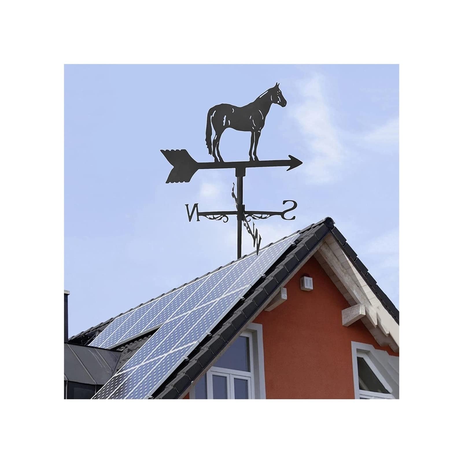 Zwaardvis Weathervane Metalen Windwijzer met Dak Mount Wind Richtingaanwijzer Decoraties voor Tuin Outdoor Farm Yard Decoratie