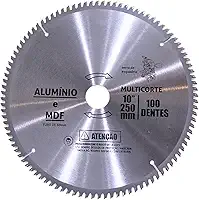 Disco Serra Circular 250mm 100 Dentes Para Alumínio Mdf