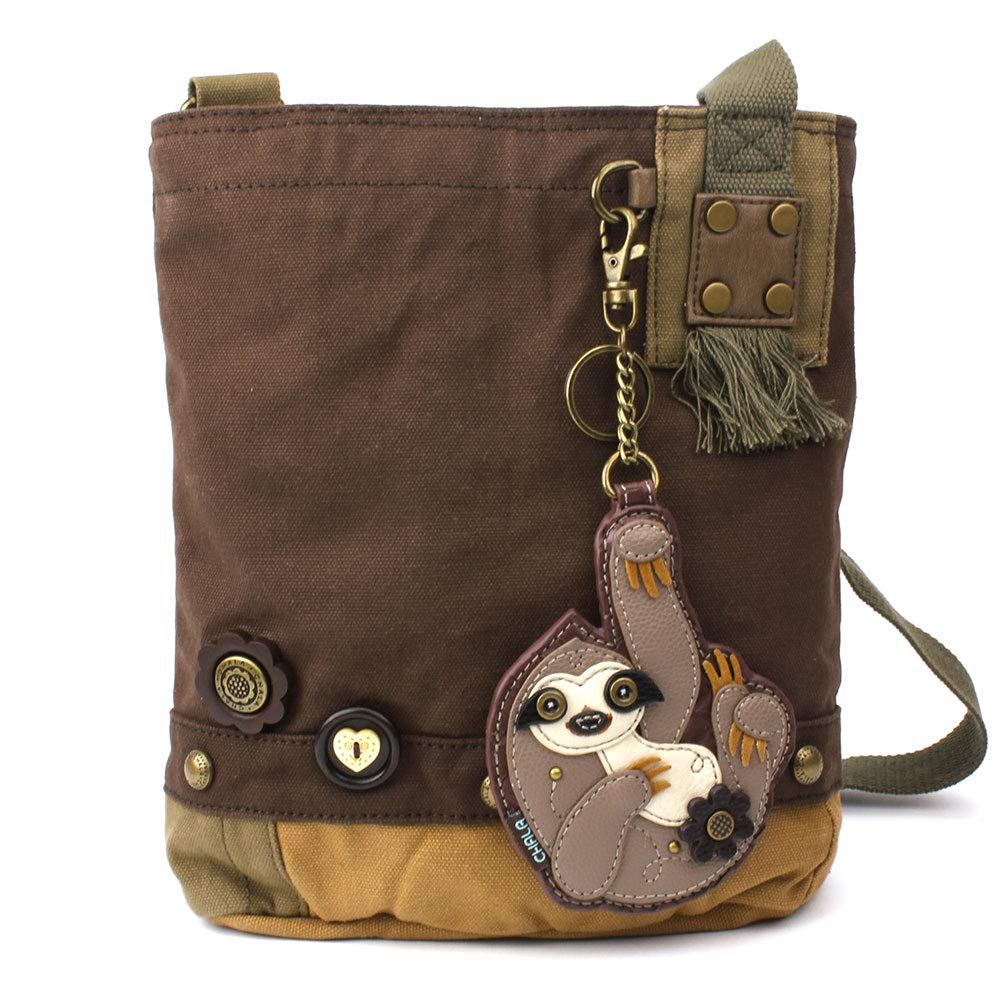 CHALA Patch Cross-Body Women Handbag, Canvas Messenger Bag Olive, Metal Charming Cross - Oliv, Medium — view 104