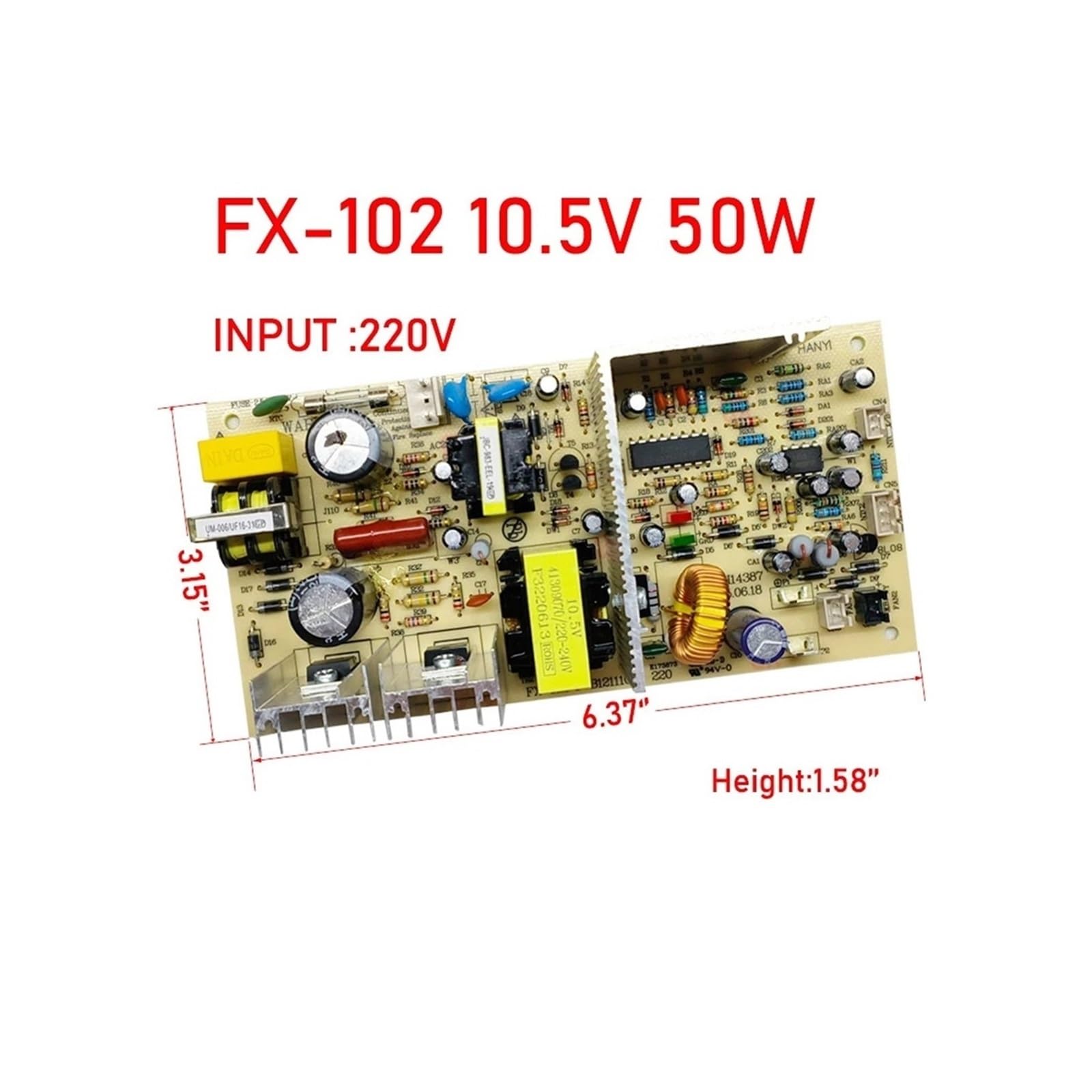 Placa base de control de regleta de alimentación para enfriador de vino FX-101 FX-102 FX-108, accesorios de repuesto para enfriador de vino (FX-102 10.5 V 50 W)