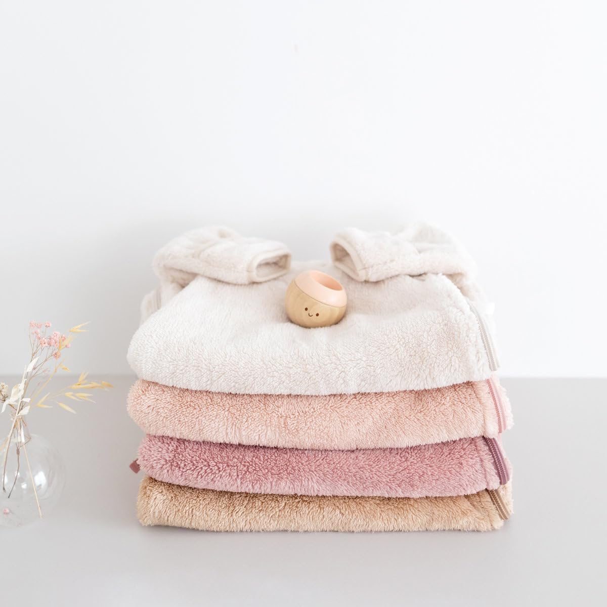 BEMINI - Sacco nanna/Magic Bag 03 mesi con guantoni SOFTY Tog 2,5 | Zip| Caldo | Maniche Lunghe | Rosa antico