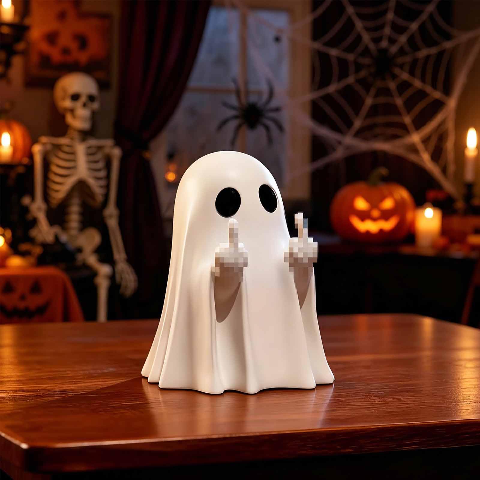 Titlees Spooky Cute Resin Ghost Figurine, Halloween Ghost Statue Ornament | Halloween Party Centerpiece, Home Decor, Indoor Desktop Shelf Porch Window Sill Decoration, Funny Ghost Ornaments Gift