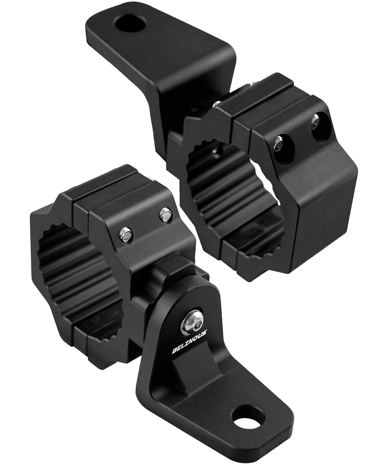 BELINOUSUTV Whip Mount, Antenna Mounts, Off-Road Flag Pole Bracket for Mounting Flag and Whip Light, 360° Rotating Flag Hole Adjustable to All SXS 1.75" to 2" Roll Cage (2 Count)