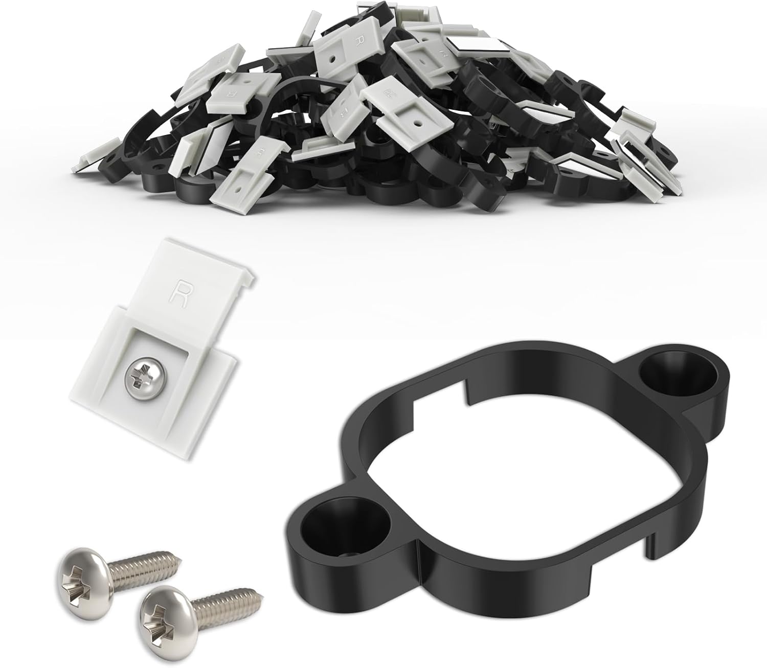 Light Clips for Govee Pro H706A/B/C H806A/B/C, Light Brackets for Govee Permanent Outdoor Lights Pro 200FT with 120Pcs Light Clamp & 120Pcs Wire Clips with Screws - Black