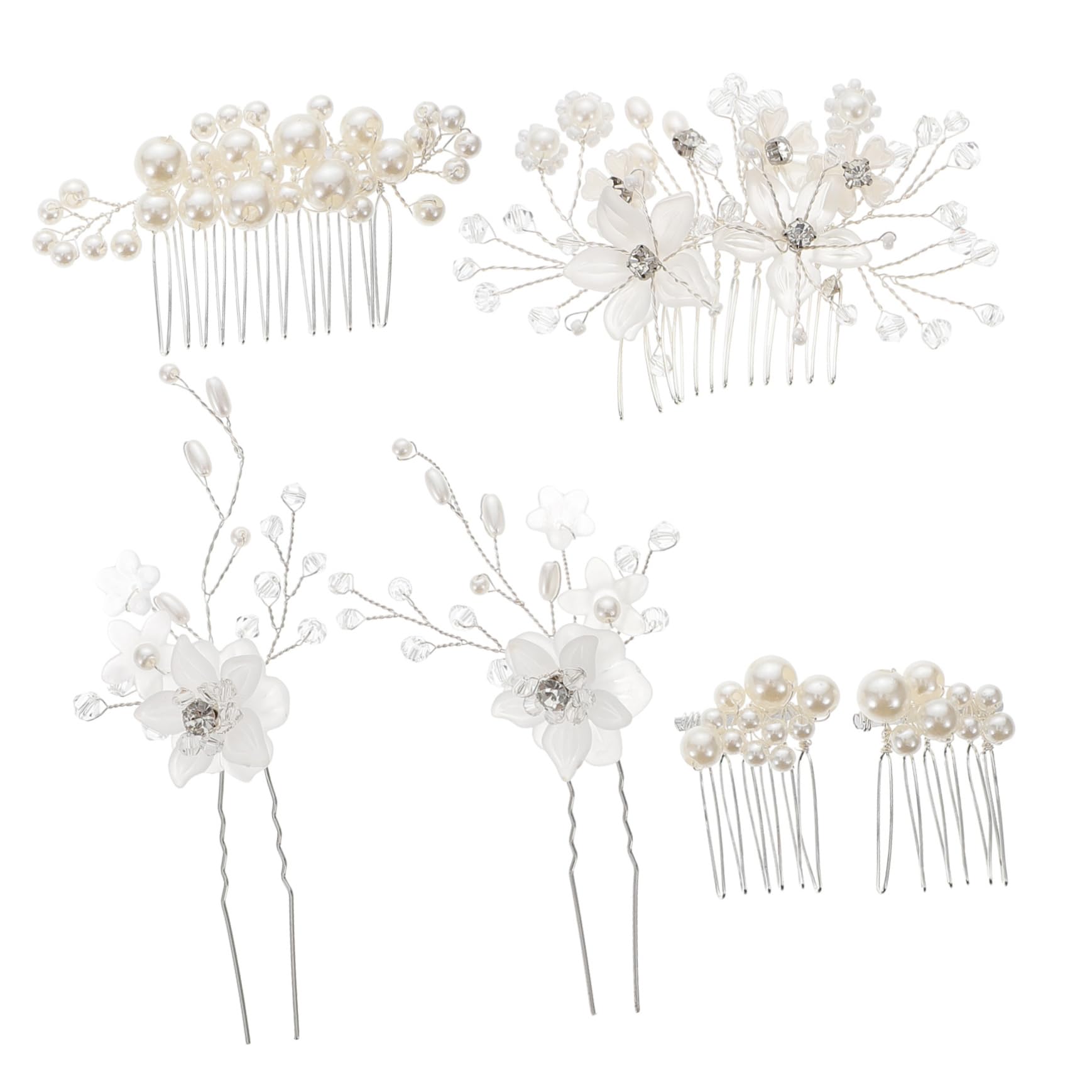 Abaodam Lot De 3 Peignes À Cheveux Pour Mariage Épingles À Cheveux Nœuds Accessoires De Coiffure Uniques Pour Femmes 6 Pièces X 3