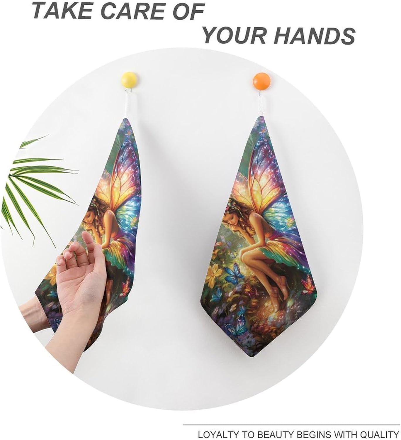 Fairy with Butterflies Towel Hand Towels Decorative Towel for Bathroom Kitchen Shower Gym 4PCS