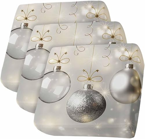 Fundas de cojín elásticas para sofá con diseño de bolas de Navidad, con parte inferior elástica, fundas protectoras para sofá de invierno con