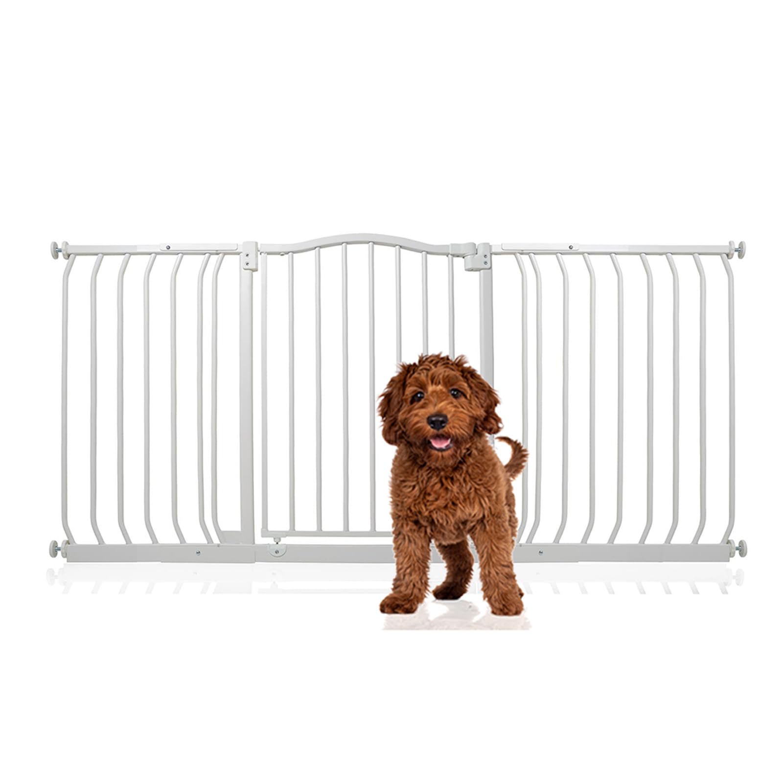 Bettacare White Curved Top Dog Gate, 152Cm - 161Cm, Matt Pressure Fit Pet Gate For Puppy And Dog, Easy Installation
