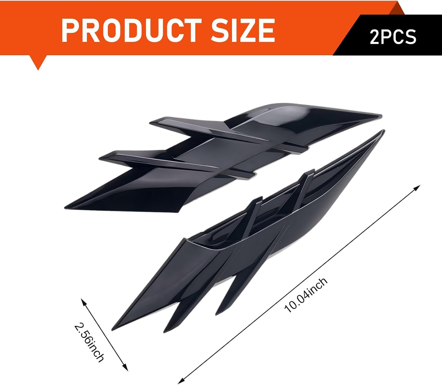2 PCS Car Fender Side Vents, Waterproof Air Wing Vent Trim Sticker, Personalization Spoiler Body Decoration Cover, Universal for Most Cars (Black)