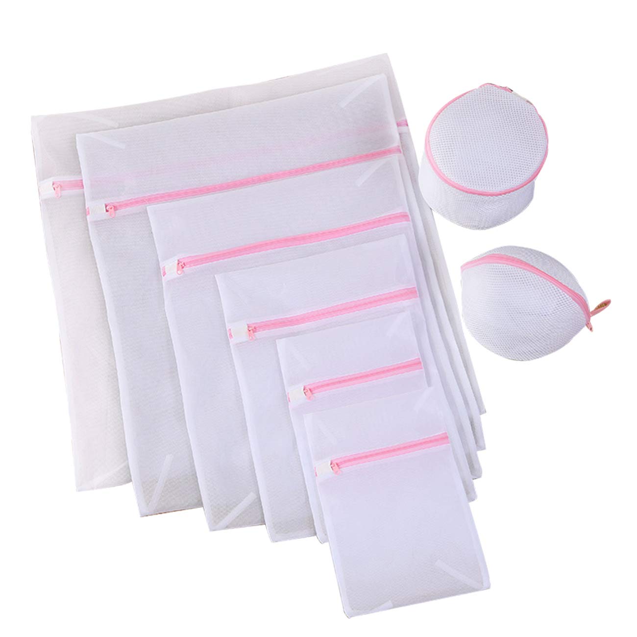 Mesh Laundry Bags 8 Pack, Travel Storage Organizer Bag Clothing Washing Bags with Zipper for Clothes, Blouse, Hosiery, Stocking, Underwear, Bra Lingerie
