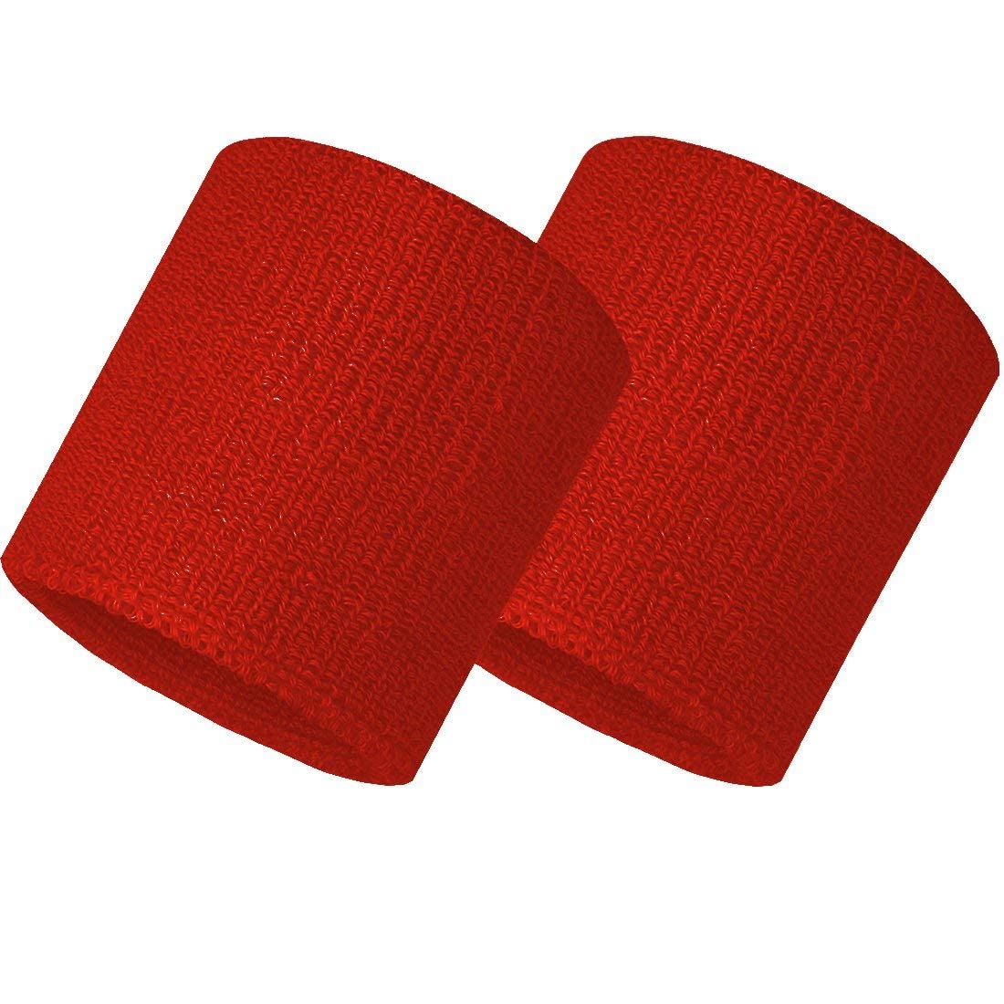 Headband Wristband for Sports Gym Workout,Yoga (1Headband -2 Wristbands) Unisex Fitness Band (Red)-image-16