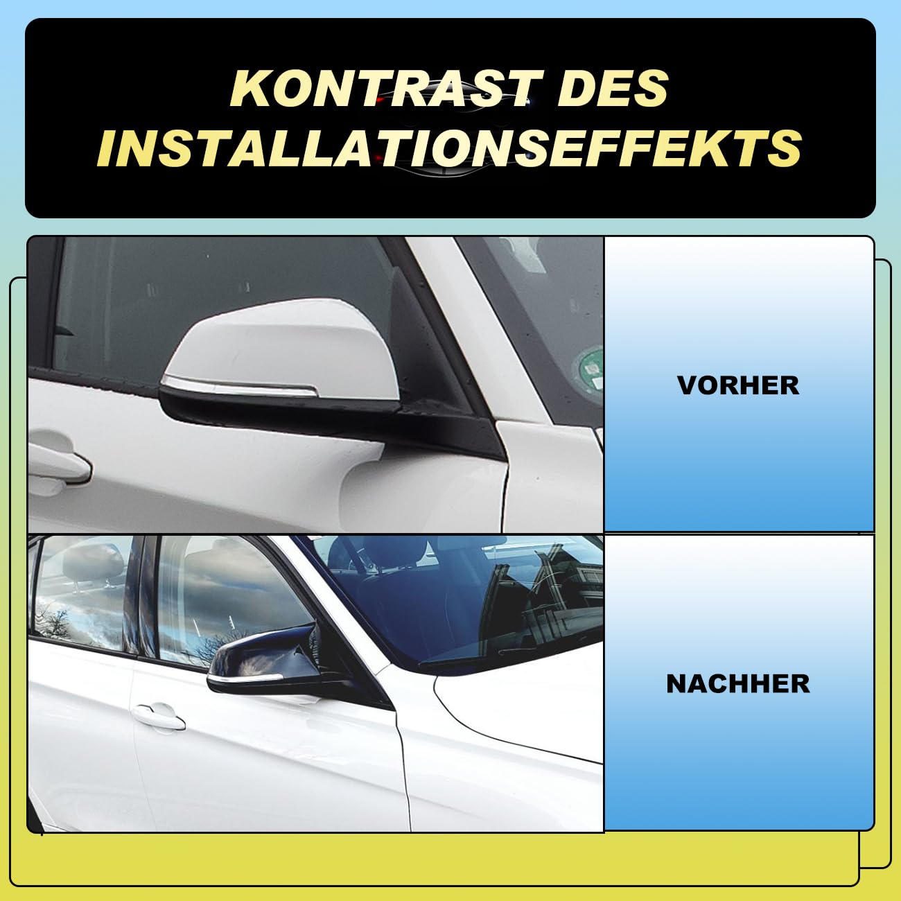 GEARMONSTER Nakładki na lusterka samochodowe, obudowa lusterka wstecznego, zamiennik do lusterka bocznego, kompatybilna z BMW F20, F21, F22, F23, F30, F31, F32, F33, F36, X1, E84, i3, M2, F87