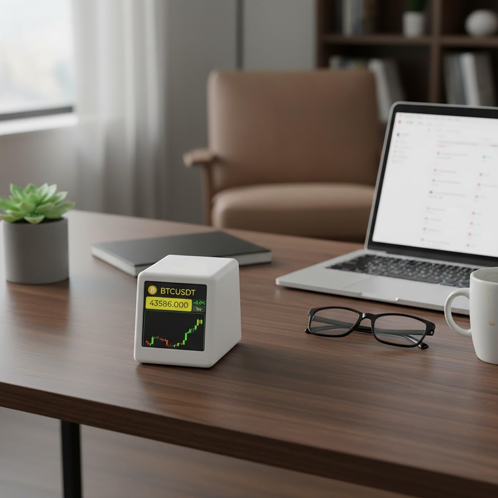 GeekMagic NerdMiner Smalltv PRO Aktie, Echtzeitpreis mit Wetteruhr, WiFi-Desktop-Gadget für Geldwechsel, ABS-Gehäuse, Typ-C-Power, Weiß