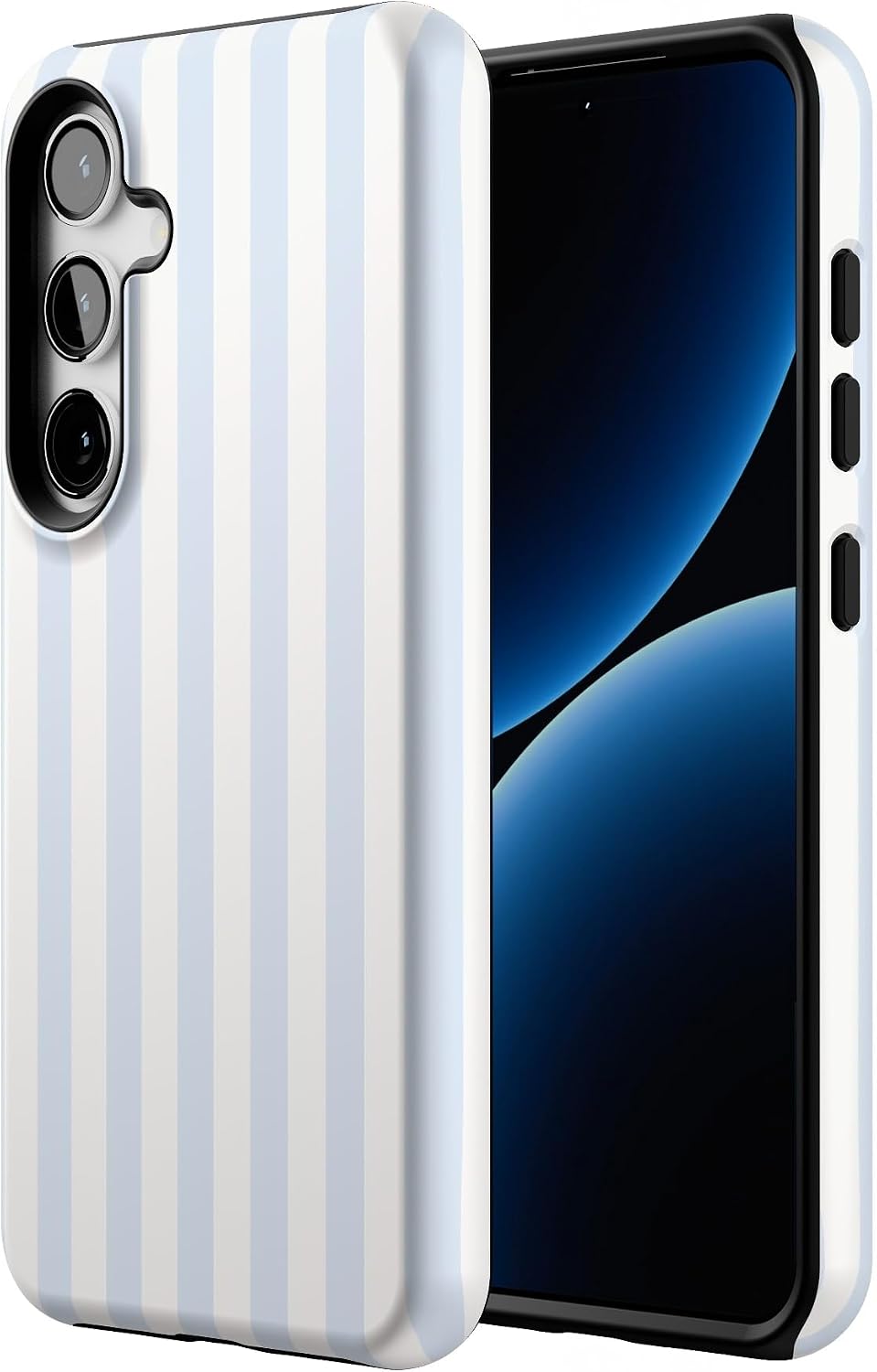 Casely Galaxy S24 Case | Blue Stripes | Sunday Best | Essential Slim Dual-Layer Protective Design