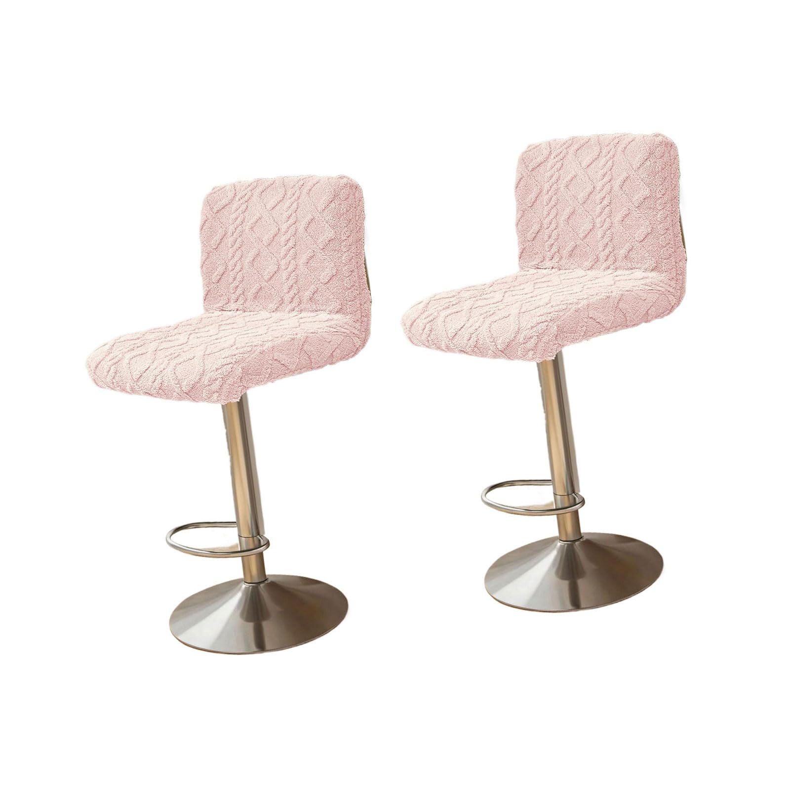 Buxuaaaa A Buxuaaa 2Pcs Jacquards Dining Chair Covers Removable Washable Soft Plushes Chair Slipcover Protectors For Weddings Hotel Decors Geometric Jacquards Covers