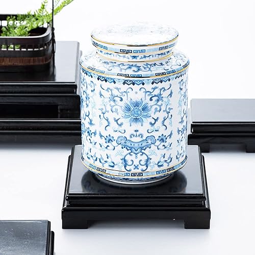 Miniatura 4 de GOLDY&WENDY Plaza de madera maciza base jarrón conjunto de té Buda piedra soporte de exhibición de artesanía doméstica Pedestal