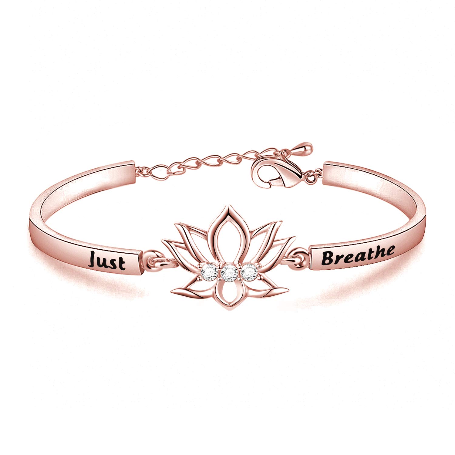 WUSUANED Breathe Lotus Flower Bracelet Yoga Spiritual Symbol Jewelry Gift For Women Girl