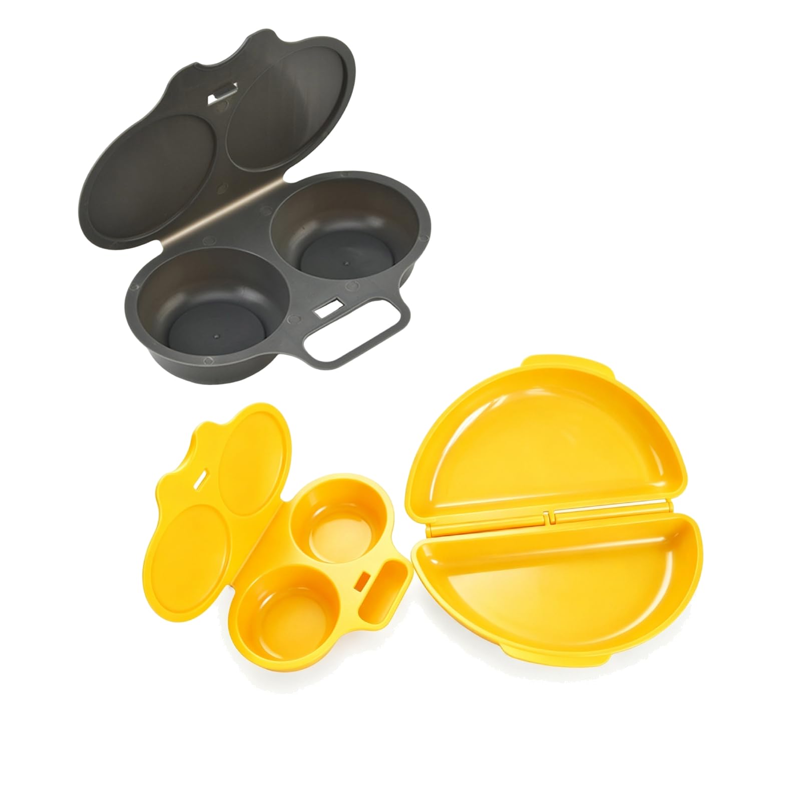Microwave Egg Poacher with Lid & Handle, Quick Oil-Free Cooking (2Pcs 10)
