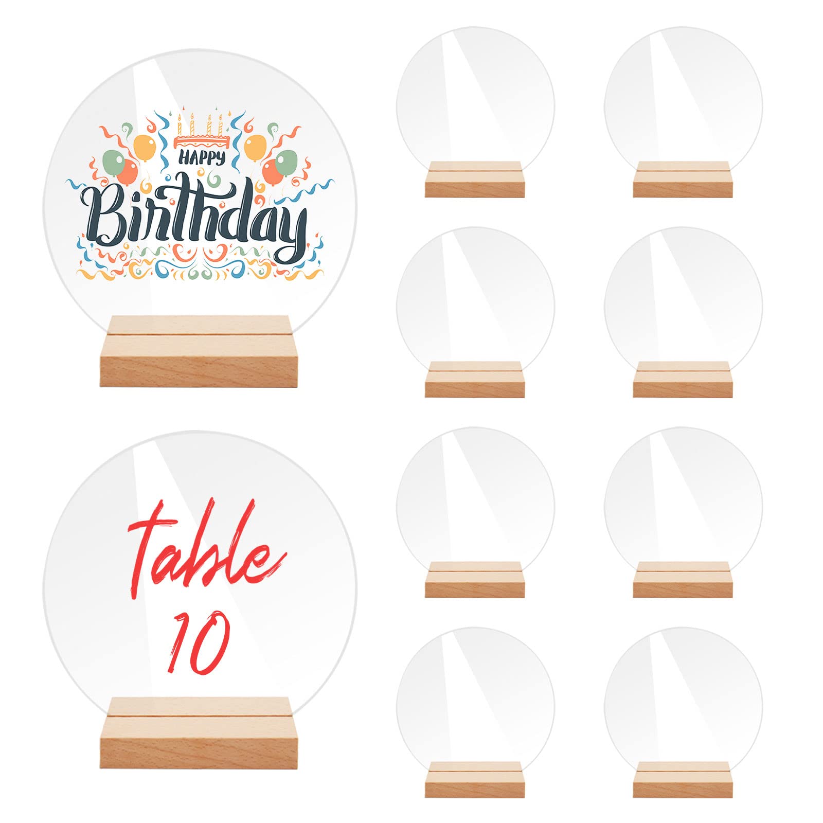 Buy Opaltool 10 Pack Acrylic Wedding Table Numbers with Wooden Stand