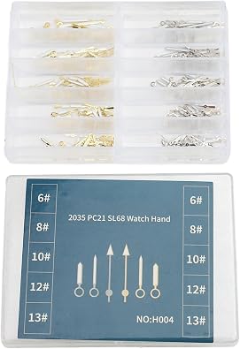 POCREATION Watch Hands Set, Metal Replacement for Quartz Movements 2035 PC21 SL68, 100 Sets for Watch Repair and Upgrade