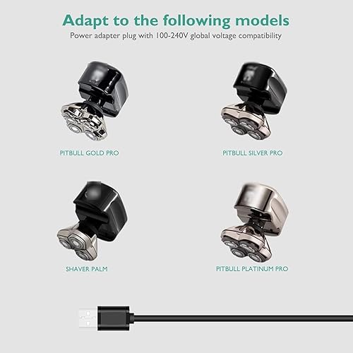 Miniatura 3 de Cable de carga USB compatible con Skull Pitbull, Palm, Butterfly Kiss y Beast Clipper PRO Shaver, adaptador de cargador para Skull Pitbull Gold,