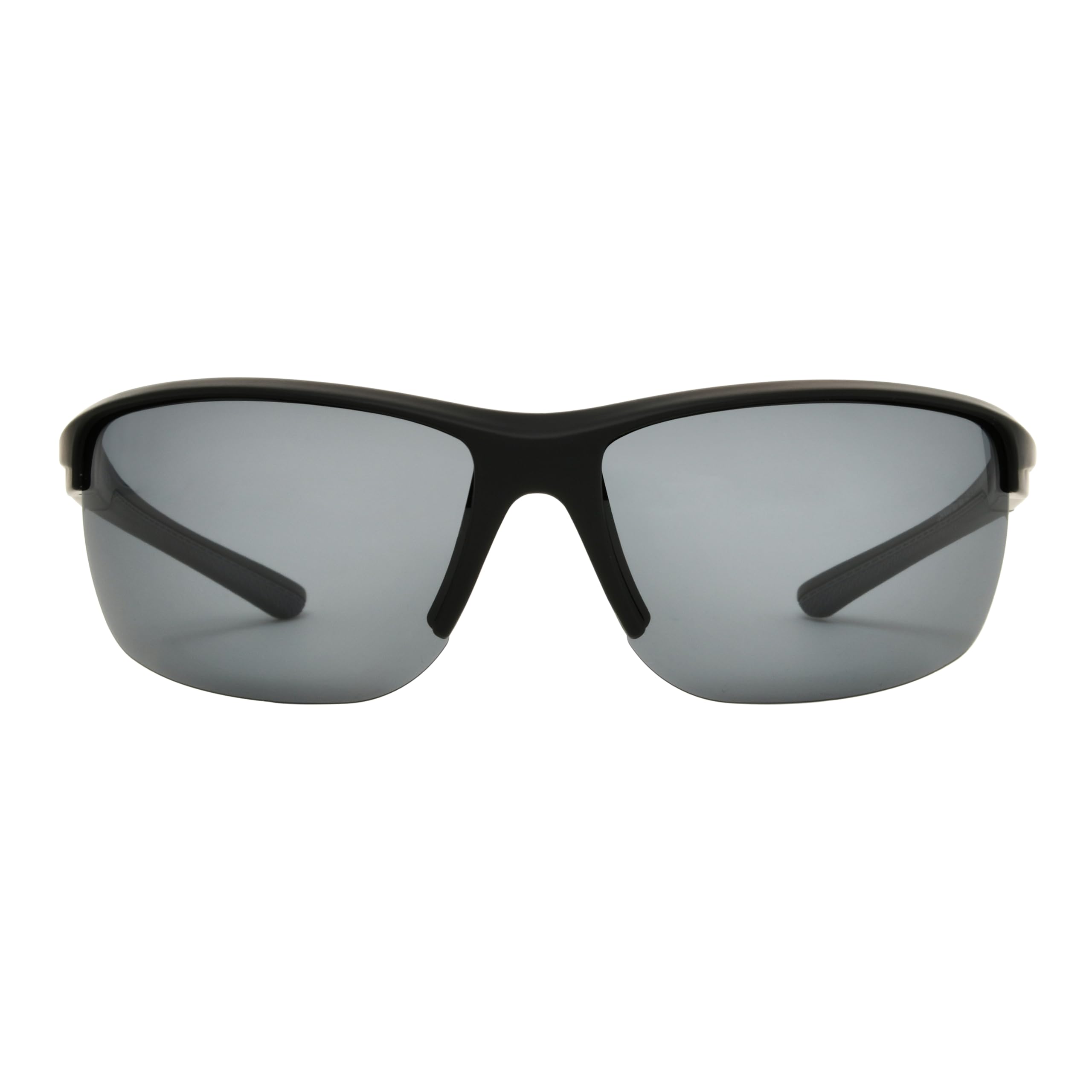 Foster Grant Wrangler Men's Sunglasses – Blade Shape Black Frame with Recycled Material – Polarised Smoke Lenses with UVA-UVB Protection & Scratch-Resistant Coating – Rubber Temples for a Secure Fit