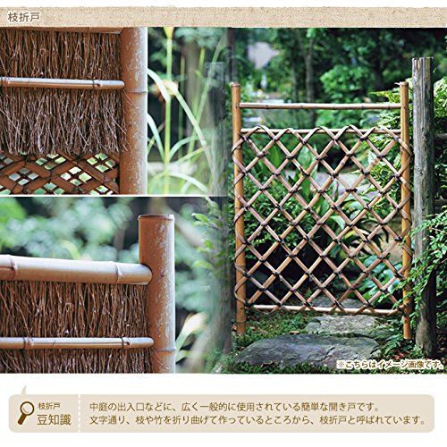Amazon | 虎竹枝折戸 W70cm×H105cm 取付け金具（ヒジツボ・アオリ止め