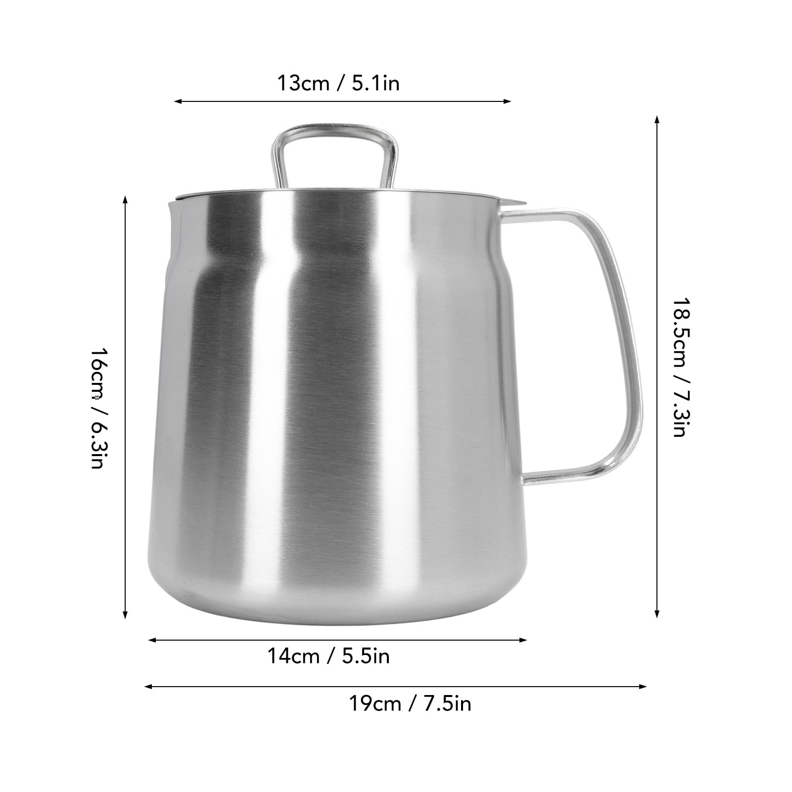 Friteuse à Huile de Grande capacité en Acier Inoxydable, Pot de Filtre à Huile, Pot à Huile avec Crépine, Séparateur de Résidus, Poignée Ergonomique, Bouteille de Séparation (2L)