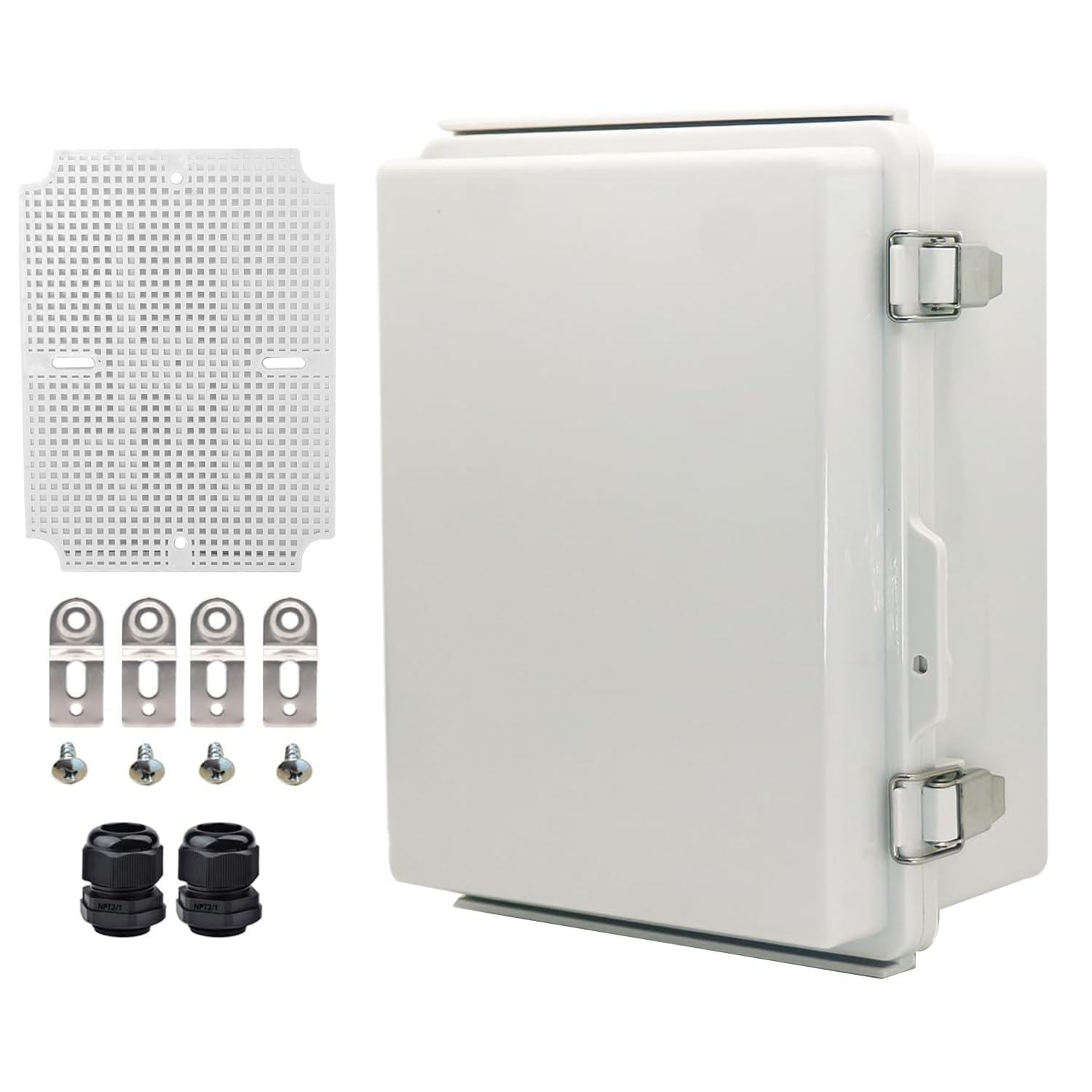 Outdoor Waterproof Electrical Box Junction Box Weatherproof IP67 ABS Plastic Enclosure Switch Router Project Box Electronics DIY Enclosure With Mounting Plate Wall Bracket Grey 8.6"x6.6"x4.3" — Amazon image 26
