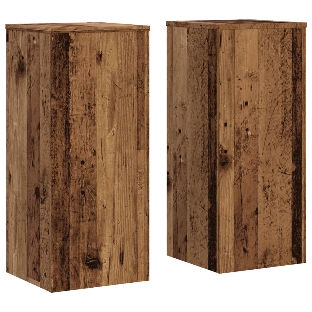 Vidaxl Old Wood Plant Stands 2 Pcs, Plant Pot Stand For Indoor Home Living Room, Plant Holder For Decorative, Flower Stand Flower Pot, Engineered Wood