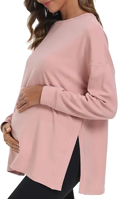 Love2Mi Langarm Schwangerschaftsshirt - Umstandsmode Pulli zum Stillen