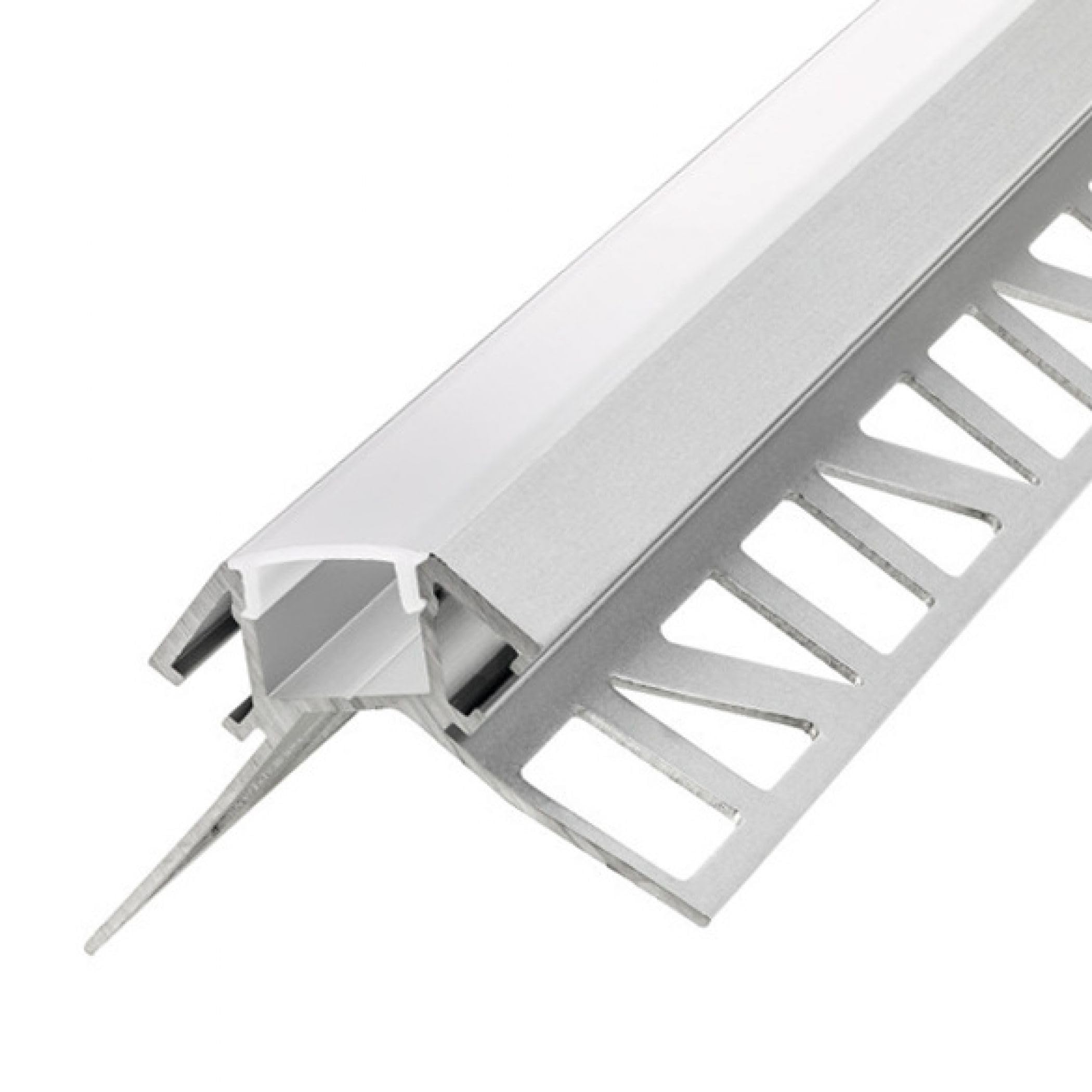 LED Tape Frosted Tile-In Outer Corner Profile For 45.1mm x 30.3mm 2m Diffuser
