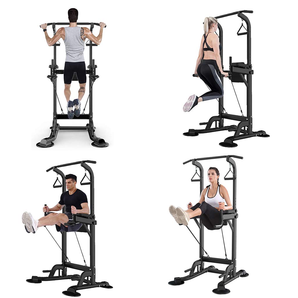 Estación De Dominadas Y Fondos Leiblsufo – Torre De Potencia Ajustable (165-210 Cm) | Para Gimnasio En Casa O Exterior, Multifunción